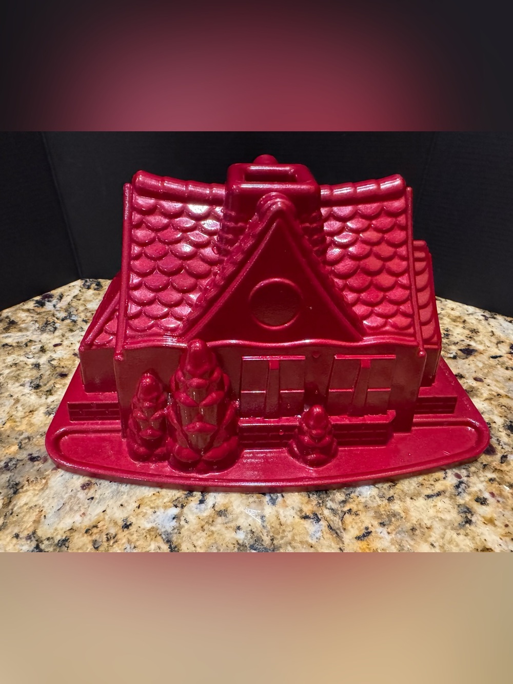Nordicware Festive Red Gingerbread House Cast Heavy Duty Bundt Cake Mold